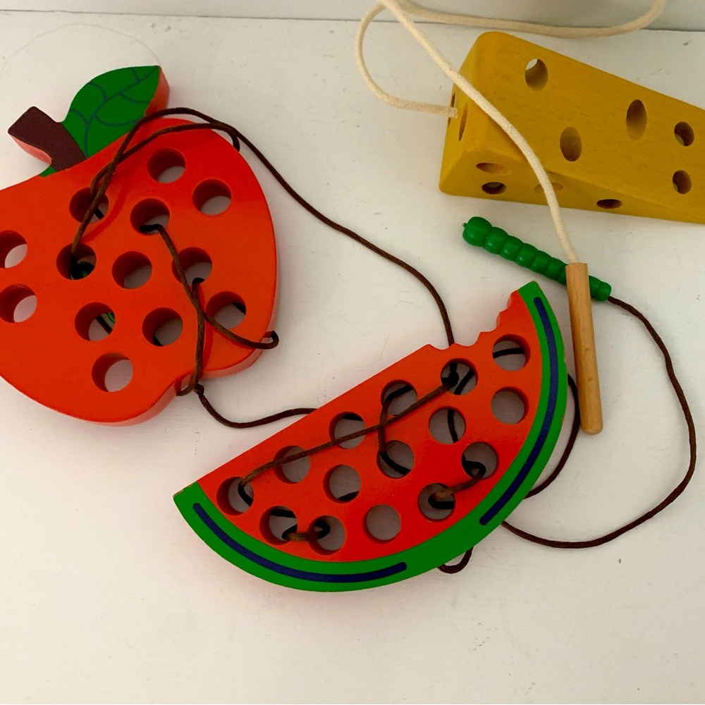 Set of 3 wooden Lacing Toy